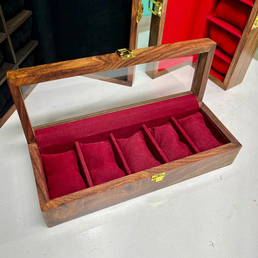 Classic Wooden Watch Box –  Stylish Timepiece Storage